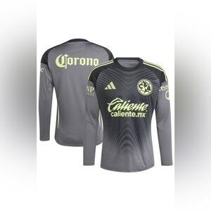 Men's adidas Gray Club America 2025/26 Long Sleeve Goalkeeper Jersey Size XL